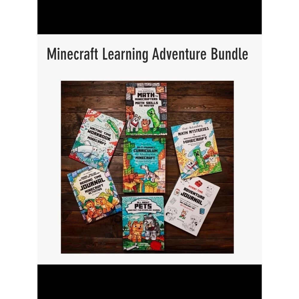 Minecraft Learning Adventure Homeschool Curriculm Bundle ages 7+ NEW